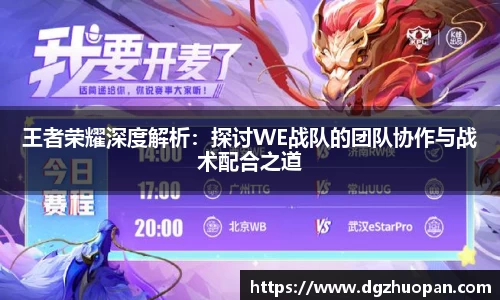 王者荣耀深度解析：探讨WE战队的团队协作与战术配合之道